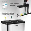 Cubo Reciclaje 45l, 3 Compartimentos Para Papel, Vidrio Y Plástico, Eficiente Y Práctico.