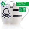 4 Bowls+4 Tazas+4 Manteles Loza Benetton Multicolor