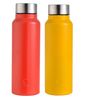 2 Botellas Acero Inoxidable Benetton 750 Ml  En Rojo Y Amarillo