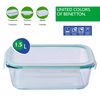 2 Recipientes Herméticos Borosilicato Benetton 1,5l Y 620 Ml.