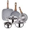 Set Batería 5 Piezas + Set 2 Sartenes 18/20 + Asador 28x28 Cms