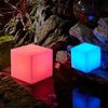 Pouf Led De Suelo Rgb (16 Colores) Con Bateria Recargable Y Mando A Distancia. 40x40x40 Cm