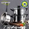 5 Baterias Cocina San Ignacio Ac. Inox. Set10 Tupper Vidrio Verde