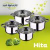 8 Baterias De Cocina San Ignacio Hita  Ac Inox 24 Cubiertos Azul