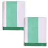 Set 2 Toalla De Playa 90x160cm 450gsm Terry 100%algodon Verde Casa Benetton