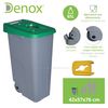 3 Cubos De Reciclaje Plástico Denox Con Ruedas Verde/amarillo/azul