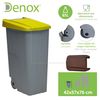 4 Cubos De Reciclaje Plástico Denox Con Ruedas Verde/amarillo/azul/marrón