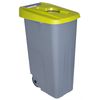 3 Cubos De Reciclaje Plástico Denox Con Tapa Abierta Verde/amarillo/azul