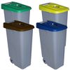 4 Cubos Reciclaje Plástico Denox Con Tapa Abierta Verde/amarillo/azul/marrón