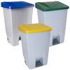 3 Cubos De Reciclaje Plástico Denox Con Ruedas 80l C/u Verde/amarillo/azul