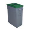 3 Cubos De Reciclaje Plástico Denox Con Tapa Abierto Y Ruedas 65l C/u