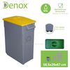 2 Cubos De Reciclaje Plástico Denox Con Y Asas Ergonómica Ruedas 65l C/u