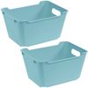 2x Caja De Almacenaje, Polipropileno, 6 L, Lotta, Azul Claro, 29.5x19x15 Cm