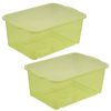 2 Cajas De Almacenamiento Plástico Keeeper Wilma 25 X 17 X 10 Cm Verde