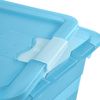 2x Cubo De Almacenaje Con Tapa, Plástico, Azul Transparente, 24 L