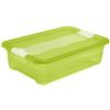 2x Cubo De Almacenaje Con Tapa, Plástico, Verde Transparente, 28 L