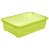 2x Cubo De Almacenaje Con Tapa, Plástico, Verde Transparente, 28 L