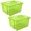 2 Caja De Almacenaje Multiusos Plástico Keeeper Franz 43x35x23 Cm Verde