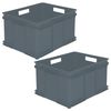 2x Caja De Almacenaje Eurobox Xxl, Plástico Eco (pp), 52 X 43 X 28 Cm, 54 L, Gris