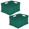 2x Caja De Almacenaje Eurobox Xxl, Plástico Eco (pp), 52 X 43 X 28 Cm, 54 L, Verde