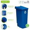 4 Cubos Reciclaje Plástico Wellhome 110l C/u Azul/verde/amarillo/marrón