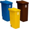 Pack Contenedor Reciclaje Plástico Wellhome 110l C/u Azul/amarillo/marrón