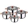 Set Cocina San Ignacio Premium Nona: Acero Inoxidable, Sartenes 18/22 Cm Y Grill Aluminio.