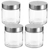 Set 4 Tarros De Vidrio Y Acero Inox. Wellhome 11x12cm 750ml Transparente