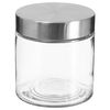 Set 4 Tarros De Vidrio Y Acero Inox. Wellhome 11x12cm 750ml Transparente