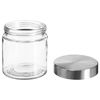 Set 4 Tarros De Vidrio Y Acero Inox. Wellhome 11x12cm 750ml Transparente