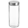 Set 6 Tarros De Vidrio Y Acero Inoxidable Wellhome 11x27cm 2l Transparente