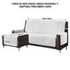 Funda De Sofá Chaise-longue 2 Plazas Elegant Reversible- Adaptable A Ambos Lados Blanco