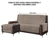 Funda De Sofá Chaise-longue 2 Plazas Elegant Reversible- Adaptable A Ambos Lados Arena