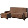 Funda De Sofá Chaise-longue 2 Plazas Elegant Reversible- Adaptable A Ambos Lados Moka