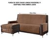 Funda De Sofá Chaise-longue 2 Plazas Elegant Reversible- Adaptable A Ambos Lados Moka