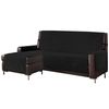 Funda De Sofá Chaise-longue 2 Plazas Elegant Reversible- Adaptable A Ambos Lados Negro