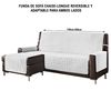 Funda De Sofá Chaise-longue 4 Plazas Elegant Reversible- Adaptable A Ambos Lados Blanco