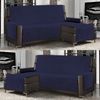 Funda De Sofá Chaise-longue 4 Plazas Elegant Reversible- Adaptable A Ambos Lados Azul