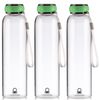 Set De 3 Botellas De Agua Con Tapa Verde Borosilicato Casa Benetton 550 Ml C/u