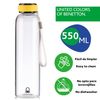 Set De 3 Botella De Agua Con Tapa Amarilla Borosilicato Casa Benetton 550 Ml C/u