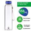 Set De 3 Botellas De Agua Con Tapa Azul Borosilicato Casa Benetton 550 Ml C/u