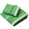 Set De 6 Toallas (3 De Mano 50x30cm + 3 De Baño 90x50cm) 450gsm 100% Algodón, Verde Rayas