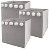 Set De 3 Cakas De Almacenamiento Con Pompones Wellhome 29x29x29 Cm Gris