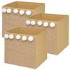 3 Cajas De Almacenamiento De Polipropileno Wellhome 29 X 29 X 29 Cm