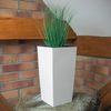 3x Maceta Alta Urbi 2l, De Plastico, 12,6x12,6x20 Cm En Blanco