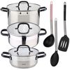 Pack De Batería De Cocina De 6 Piezas + Juego De Utensilios Básicos De Cocina