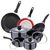 Pack De 3 Sartenes San Ignacio  Ø16cm Ø20cm Ø24cm + Batería De Cocina De 8 Piezas Con Tapas