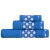 Juego 3 Toallas Baño Algodón Rizo 450 Gr/m2 50x30; 100x50; 150x100  Azul Colección Topacio