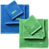 Pack De 2 Set De 3 Toallas De Baño Cada Uno En Color Azul Y Otras En Verde