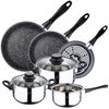 Pack Batería De Cocina 5 Piezas + Juego De 3 Sartenes De 18/24/24cm